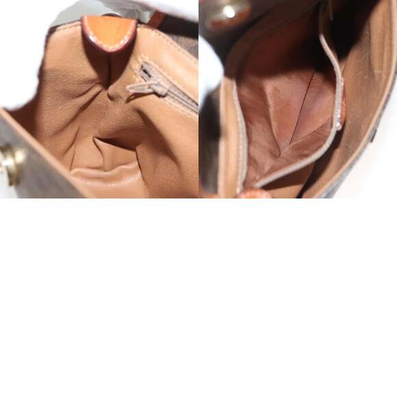 CELINE Macadam Canvas Hand Bag Pvc Leather Brown Gold - Picture 12 of 12